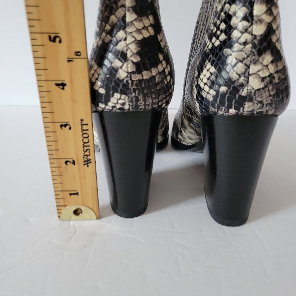March Fisher Reptile print chunky heel Chelsea boots Women Size 6 - Picture 9 of 12
